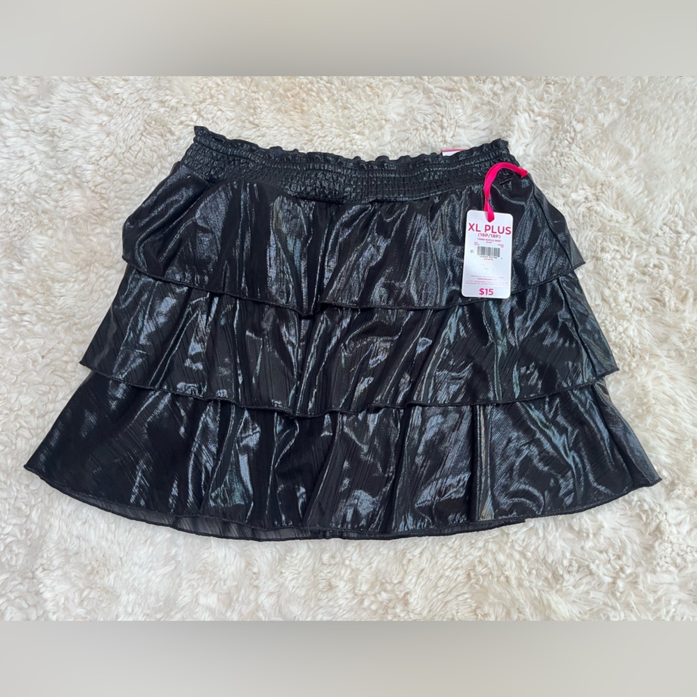 NWT Girl’s Tiered Black Party Skirt by Justice - Picture 2 of 8